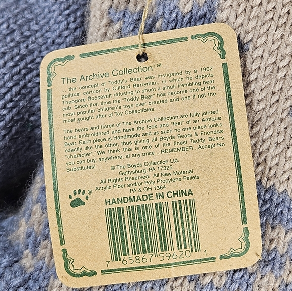 Vintage Boyds Bears Plush "Mitchell Bearsdale" Retired With Tags #912615 - Picture 6 of 8